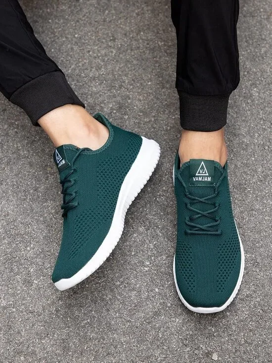 Mens Dark Green Running Ultra Breathable Walking Non Slip Athletic Sneaker Shoes - Picture 2 of 6